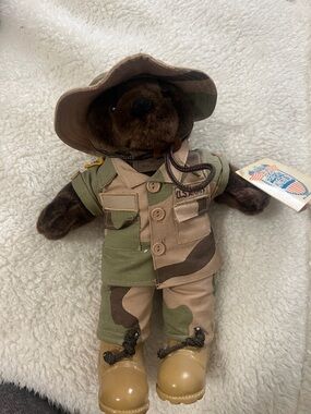 Bear Forces of America - Army Outfit - Green Camo Teddy Bear 1980's